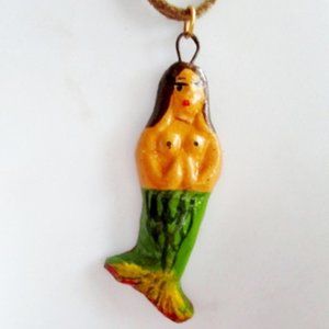 Painted MERMAID Surfer Necklace